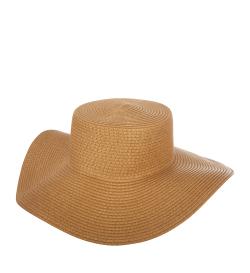 Соломенная шляпа широкополая, темно-бежевая