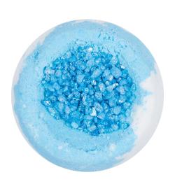 Бомбочка для ванны морская соль +шиммер 150г, голубая