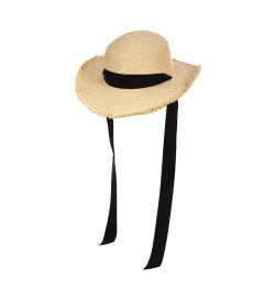 Соломенная шляпа 'канотье', с черной лентой