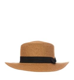 Соломенная шляпа 'канотье', темно-бежевая