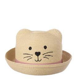 Соломенная шляпа детская 'Котик'