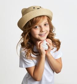 Соломенная шляпа детская 'Котик'