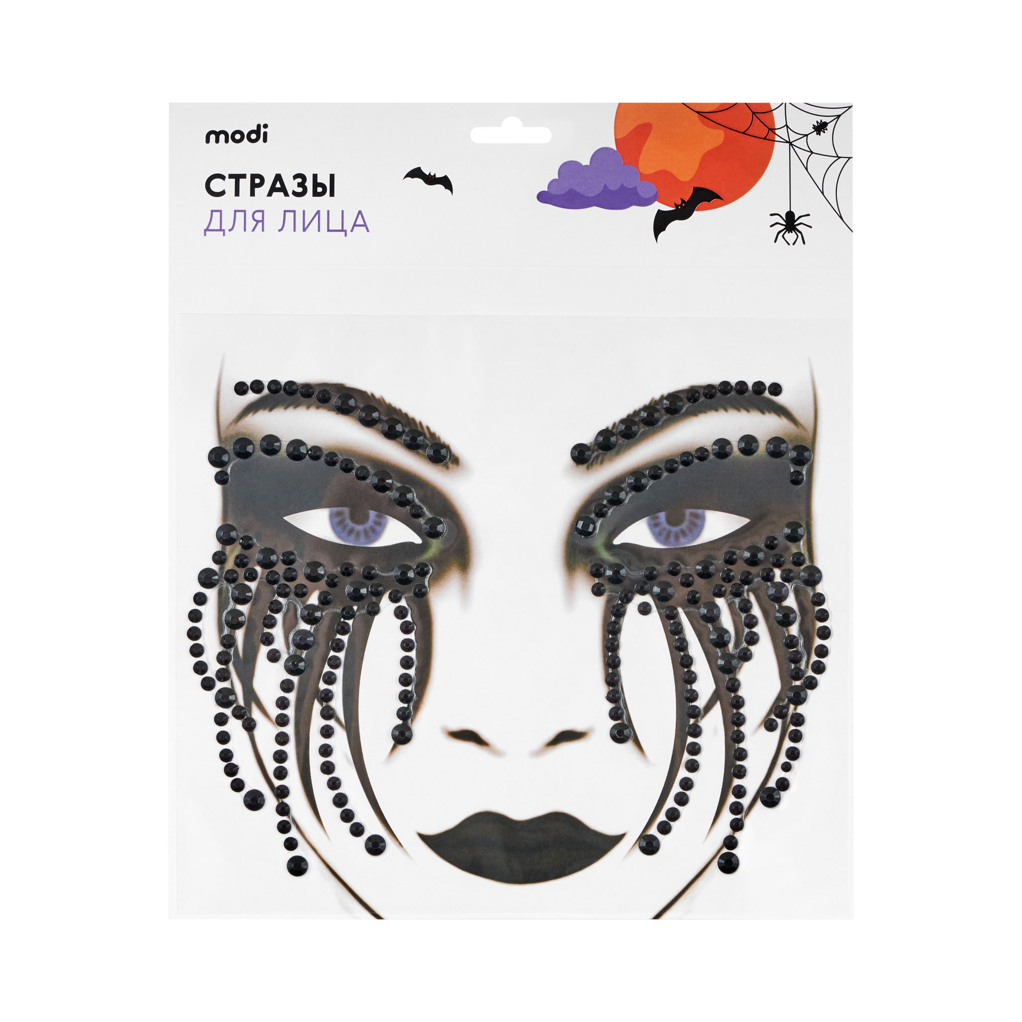 Стразы для лица 'Black tears', фото 