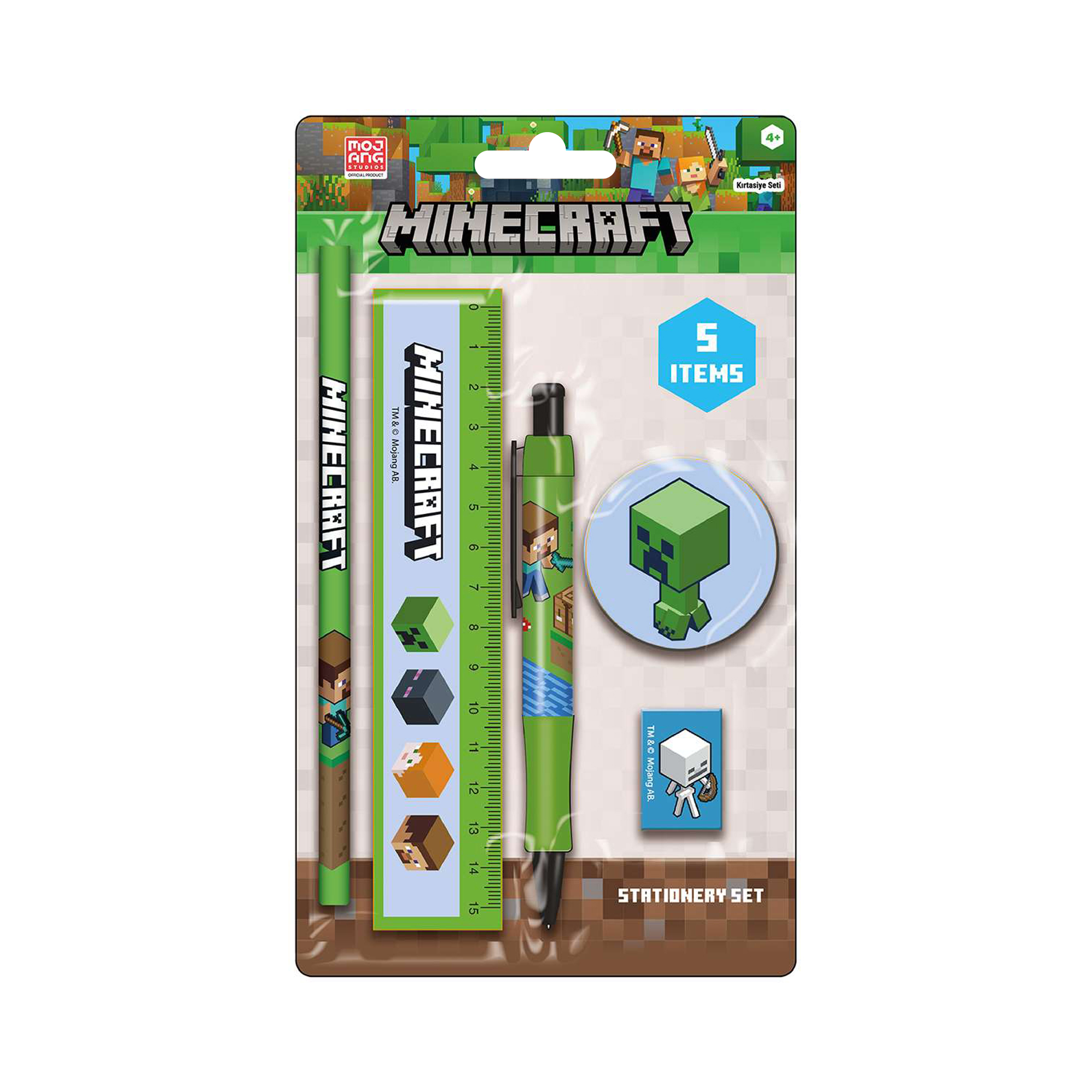Набор канцелярских принадлежностей Minecraft Chibi Creeper, фото 