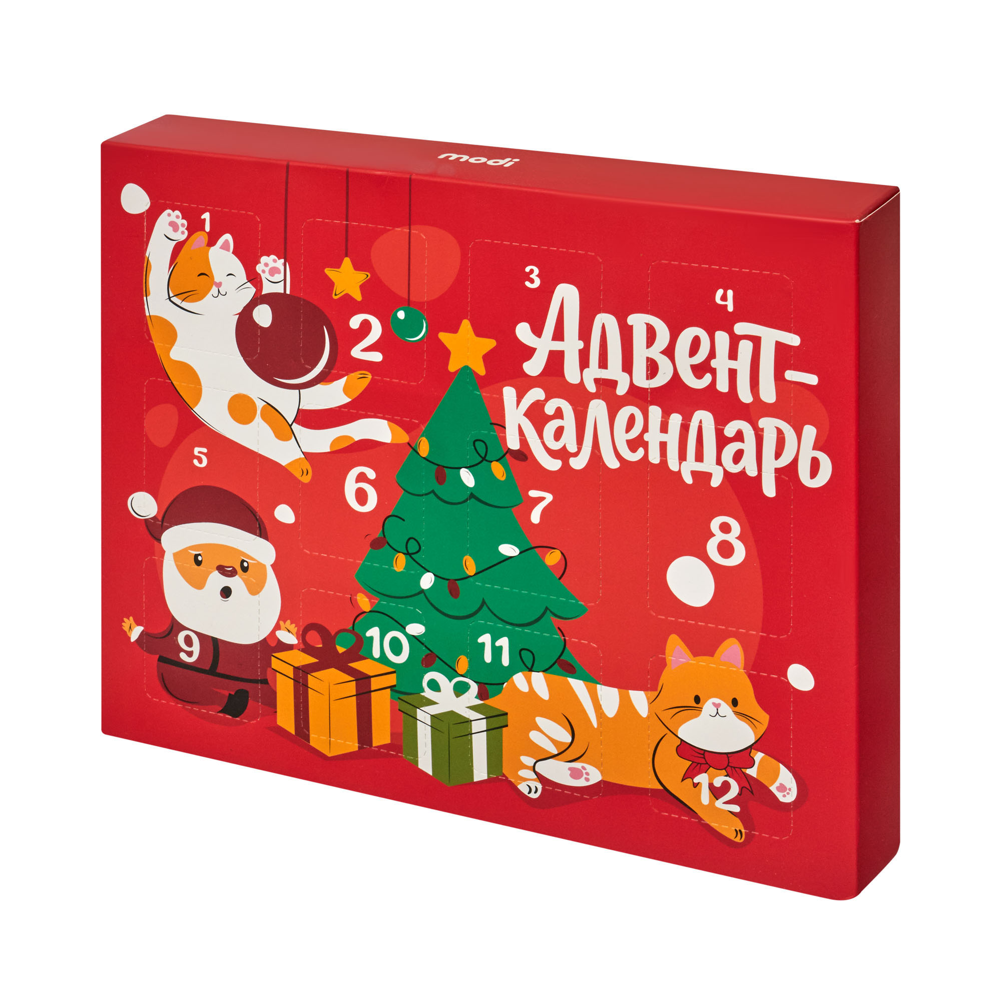 Адвент-календарь с игрушками для кошек, 12 предметов, фото 