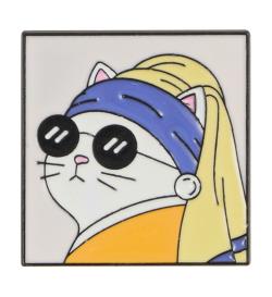 Брошь Cat with pearl