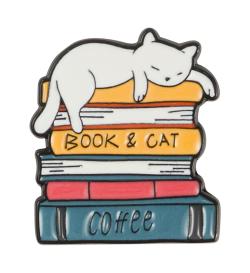 Брошь Book cat