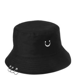 Панама двусторонняя с кольцами Smile, черная