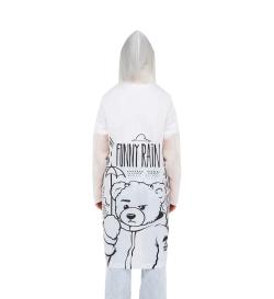 Дождевик Bear in the city, белый, размер M