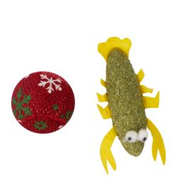 Подарочный набор для кошек: игрушка с кошачьей мятой и игровой мячик