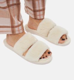 Тапочки меховые, кремовые, 40-41