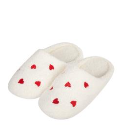 Тапочки Red hearts белые, 40-41