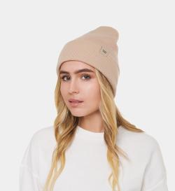Шапка Good vibes, бежевая