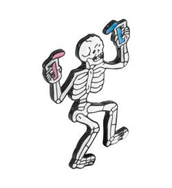 Брошь Party skeleton