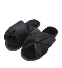 Тапочки меховые, черные, 36-37