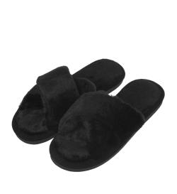 Тапочки меховые, черные, 40-41