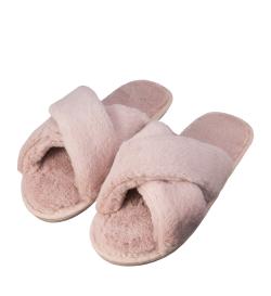 Тапочки меховые, розовые, 38-39